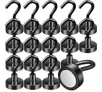 MIN CI 18pcs Calamite Potenti Ganci Magnetici Extra Forti, 20mm Magneti Neodimio, Gancio Magnetico Nero Calamite Neodimio Ganci Cucina