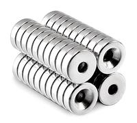 MIN CI 40 Pezzi Neodimio Calamite Potenti, 12x3mm M4 Magnete Circolare con Foro Svasato, Rotonde Magneti Piccole Forati Rondelle Base per Frigorifero Piastra Magnetica