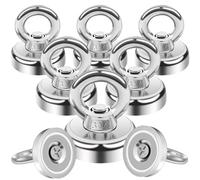 MIN CI 8 pezzi ganci magnetici extra forti, magneti al neodimio da 16 mm forza di trazione extra forte 10 kg magnete con occhiello gancio magnetico, magnete rotondo con occhiello gancio magnetico per