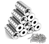 MIN CI Calamite Potenti Magnete Circolare con Foro Svasato,Calamita Neodimio 8x3mm M3 Piccole Magneti Forati Vite Rondelle Base per Frigorifero Rotonde 50 pezzi