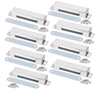 MIN CI Confezione da 8 chiusure magnetiche per porte, 45 kg, resistenti, in acciaio inox, al neodimio, per armadi, cucina, bagno, guardaroba