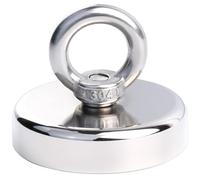 MIN CI Magnete da 60 mm, molto forte, 160 kg (353 lbs), magneti al neodimio, extra forti, con occhiello, magnete, calamite rotonde, con foro per armadietti, crociera