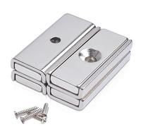 MIN CI Magneti per Pentole 4 Pezzi, Magneti al Neodimio Extra Forti 30X13.5X5mm Calamite Rettangolari per Frigo Lavagna Artigianato Officina