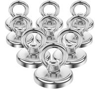 MIN CI Magneti spessi da 32 mm, 9 ganci magnetici da 45 kg, forza adesiva al neodimio, magneti al neodimio, con gancio, pesci magnetici con occhiello, magneti forti magnetici per campeggio
