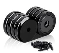 MIN CI MTS Magnete - Magneti al neodimio con foro grande, 35 kg, 32 mm, rotondi, con filettatura, per avvitare, piatto, forte magnete