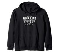 Mina Life Is The Best Life For Grandma Mom Mothers Day Felpa con Cappuccio
