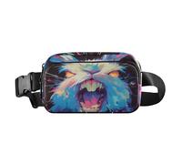 Minacing Rabbit Dark Pop Art - Marsupio a tracolla alla moda, per donne e uomini, mini borsa a tracolla con tracolla regolabile, per ciclismo, escursionismo, palestra