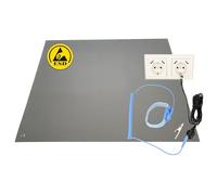 Minadax 40 x 30cm Tappetino antistatico ESD per computer Tappetino da tavolo - incl. manicotto + prolunga da 2,4 m - Protezione ESD