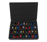 Minahao Scatola rigida in EVA per statuette, con 36 scomparti, strato in schiuma prescanalata, compatibile con Warhammer 40k, DND e tutte le miniature a base piccola (solo custodia) (nero)