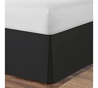 MINAKEDA Copri Struttura Letto Matrimoniale Copri Base Letto Matrimoniale Gonna Letto Elastica Mantovana per Letto Singolo/Matrimoniale, Bianco, 180 * 200+35 cm/Black Nero/180 * 200+35Cm