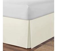 MINAKEDA Copri Struttura Letto Matrimoniale Copri Base Letto Matrimoniale Gonna Letto Elastica Mantovana per Letto Singolo/Matrimoniale, Bianco, 180 * 200+35 cm/Creme/140 * 200+35Cm