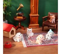 Minamzee 1:12 Set Accessori Arredamento Per Case Delle Bambole, 3 Pezzi Orologio A Pendolo Vittoriano, Fonografo Vintage E Tavolino Rotondo Mini Decorazioni Per Soggiorno, Camera Da Letto E Ufficio