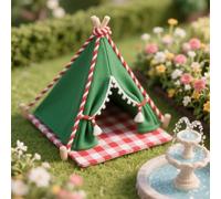 Minamzee 1:12 Tenda per mobili per la casa delle bambole, stile fata, tenda in pizzo in miniatura, con tappeto, accessori per la casa delle bambole, per giardino, terrazza, camera da letto, mobili