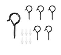 Minamzee 6Pcs Gancio a Q con Fibbia di Sicurezza Ganci da Soffitto in Metallo Ganci da Avvitare per Appendere Piante Gabbie per Uccelli Lampade Tazze e Accessori da Cucina