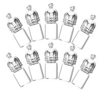 MINAOLULUS 10 Pezzi Mini Bottiglie di Vetro Tappo Trasparente 23x11mm Coperchio Acrilico Argento per Artigianato Fai da Te e Decorazioni di Piccoli Barattoli per Messaggi e Ricordi