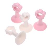 MINAOLULUS 4 Pezzi Protezioni Murali per Maniglie Porte a Forma di Fiore, Fermaporta in Silicone Ventosa Anticollisione e Antirumore, Protezione Parete per Casa e Ufficio, Rosa e Albicocca