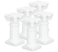 MINAOLULUS 5 Pezzi Mini Statua Colonna Romana in Resina, Decorazioni Artigianali la Casa e Tavola Nuziale, Portacandele a Pilastro Stabile per Soggiorno e Micro-paesaggi Decorativi