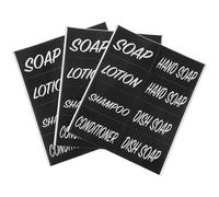 MINAOLULUS Etichette Impermeabili Autoadesive per Dispenser di Sapone e Shampoo da Bagno, Adesivi Resistenti All’olio e Lavabili per Bottiglie, Set da 3 Fogli per Organizzazione Bagno