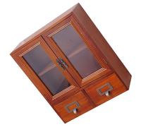 MINAOLULUS Mobiletto in Legno Marrone Cassetti Multi-strato, Organizer Vintage Ampio Spazio e Facile Accesso, per Esposizione Cosmetici e Gioielli Desktop