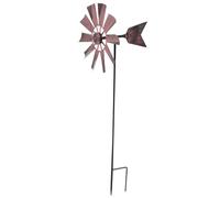 MINAOLULUS Mulino a Vento Base per Terreno in Ferro Battuto Decorativo da Giardino Girandola da Esterno Scultura in Metallo Resistente alla Ruggine e Rotazione Regolare per Decorazione