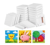 MINAOLULUS Pannelli di Tela per Pittura Artistica 5 X 5 CM Cornici in Cotone Bianche per Studenti d'Arte e Artigianato 24 Pezzi