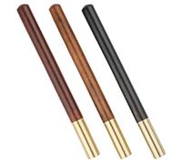 MINAOLULUS Penna da Ufficio in Legno Pregiato Coperchio, Set da 3 Penne Gel a Punta Fine Ergonomiche, Leggere e Compatte, Accessori la Scrittura e Forniture per Uso Quotidiano e Business