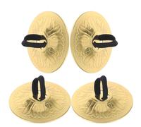 MINAOLULUS Piatti a Dita in Rame, Set 2 Paia Maniglia, Piccoli Piatti per Danza del Ventre Suono Nitido, Strumenti Musicali per Spettacoli e Gioco Genitore-figlio