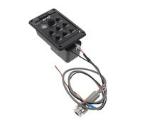 MINAOLULUS Pickup Attivo per Chitarra Acustica Folk Nero con Preamplificatore Equalizzatore a 3 Bande e Accordatore Integrato, Trasduttore Piezoelettrico Sottosella con Jack Endpin, Kit