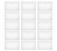 MINAOLULUS Porta Etichette Adesive in Plastica Trasparente 6x11 Cm, Tasche Autoadesive per Schede Indice, Set da 36 Pezzi, Supporto per Targhette Identificative per Ufficio e Scaffali,