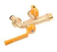 MINAOLULUS Rubinetto da Giardino e Design ad Alto Flusso in Ottone con Doppia Uscita Connettore per Tubo, per Uso Esterno e Progetti Fai-da-Te