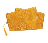 MINAOLULUS Sacchetto della Penna Cerniera Giallo in Seta e Stoffa, Borsa Pratica per Libri e Organizzazione, per Festa Scuola Decor e Viaggio