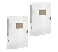 MINAOLULUS Scatola Portadocumenti A4 Trasparente 2 Pezzi 5,5 Cm, Organizer da Scrivania Leggera per Ufficio e Casa, Custodia Portaoggetti Resistente per Archiviazione File e Riviste