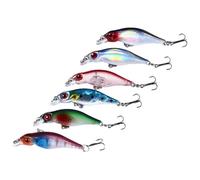 MINAOLULUS Set 6 Pezzi Esche la Pesca Lente Affondanti in ABS 5cm 2,7g Esca Artificiale Creativa per Pesca All'aperto