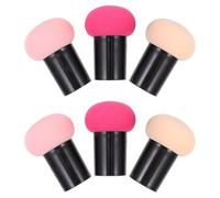 MINAOLULUS Set 6 Spugnette Cipria e Fondotinta a Fungo, Applicazione Trucco Duale Asciutto e Bagnato, Ideale per il Viso con Pennello Precisione