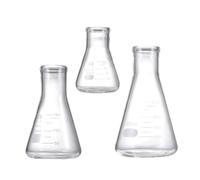 MINAOLULUS Set di 3 Pezzi di Boccette Coniche in Vetro da 250ml per Laboratorio di Chimica Scala Chiara, senza Bolle, per Decorazioni Scuola e Esperimenti Scientifici