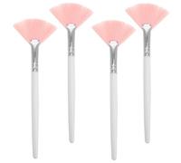 MINAOLULUS Set di 4 Pennelli Ventaglio per Viso in Plastica e Alluminio, Strumento Multi-funzionale per Artisti del Make Up e Uso Quotidiano