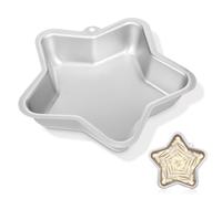 MINAOLULUS Stampo per Torta Forma di Stella Cinque Punte in Lega di Alluminio Antiaderente Teglia per Crostata e Cupcake Facilmente Pulibile per Compleanni Matrimoni e Feste Argento