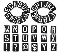 MINAOLULUS Stencil Lettere e Numeri in Plastica Nera, Set 42 Pezzi per Pittura Fai da Te, Stencil Grandi per Pareti, Mobili e Artigianato Creativo, Modello Leggero e Versatile per