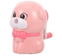 MINAOLULUS Temperamatite Manuale Compatto a Manovella per Base Antiscivolo e Vassoio Raccolta Trucioli, Temperamatite per Studenti, Regalo Scolastico Carino a Forma di Cane Rosa