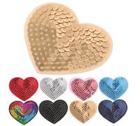 MINAOLULUS Toppe a Forma di Cuore Paillettes 9 Pezzi Autoadesive per Giacche e Borse Resistenti e Pratiche per Cucito e Personalizzazione