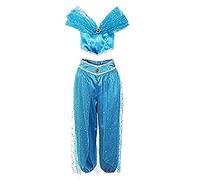 MINASAN Costume Jasmine Signore Principessa araba - Set di Costumi Perfetto per Cosplay, Carnevale e Settimana a Tema (Blu, M)
