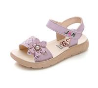 MINBEI Sandali Bambina Punta Aperta Sandalo Ragazze Estate Fiore Traspirante (Viola, 37 CN=36 EU)