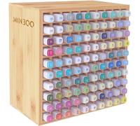 MinBoo Organizer per 100 pennarelli, in bambù, per penne, matite colorate, pennelli, cancelleria per casa, aula e l'ufficio, decorazione per scrivania