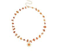 MINCHI - Collana girocollo in stile bohémien, stile hippie, color oro, con pietre di sole, simbolo di fortuna e armonia, regalo per donne, Medium, Perline, Nessuna pietra preziosa