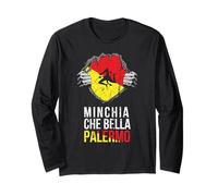 Minchia Che Bella Palermo Maglietta Trinacria Maglia a Manica