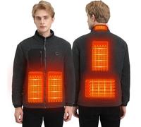 Mincoo Giacca Riscaldata Uomo Usb,Giacca Termica Con Batteria Da 10000 mAh,Giubbino Riscaldato Con 5 Zone Di Riscaldamento, 11 Livelli Di Riscaldamento Regolabili