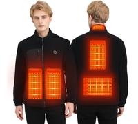 Mincoo Giacca Riscaldata Uomo Usb,Giacca Termica Con Batteria Da 10000 mAh,Giubbino Riscaldato Con 5 Zone Di Riscaldamento, 5 Livelli Di Riscaldamento Regolabili