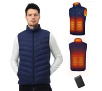 Mincoo Gilet Riscaldabile per Uomo e Donna, Gilet Riscaldato USB con Batteria da 5 V 10000 mAh, Giacca Calda Invernale per Escursionismo, Caccia, Moto (IT, Testo, XXL, Regular, Regular, Blu navy)