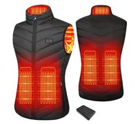 Mincoo Gilet Riscaldabile per Uomo e Donna, Gilet Riscaldato USB con Batteria da 5 V 10000 mAh, Giacca Calda Invernale per Escursionismo, Caccia, Moto (IT, Testo, S, Regular, Regular, Nero Chiaro)