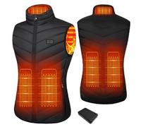 Mincoo Gilet Riscaldabile per Uomo e Donna, Gilet Riscaldato USB con Batteria da 5 V 10000 mAh, Giacca Calda Invernale per Escursionismo, Caccia, Moto (IT, Testo, M, Regular, Regular, Nero Chiaro)